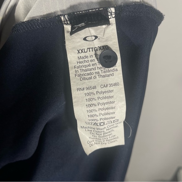 Oakley Men's Polo Shirt, Dark Blue, Striped Design, Size XXL, Regular Fit - Picture 8 of 8